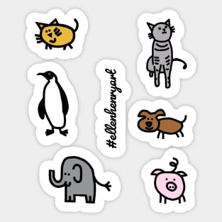 Cute Animals Child Like Sticker Pack Sticker